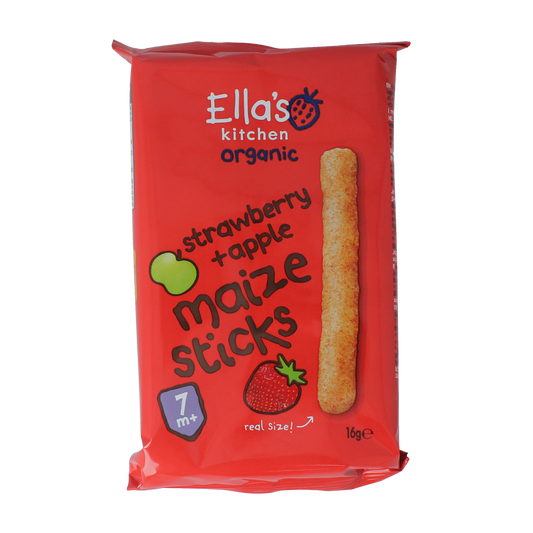 Ella's Kitchen Maize sticks aardbei/appel 7+ maanden bio 16.00 Gram
