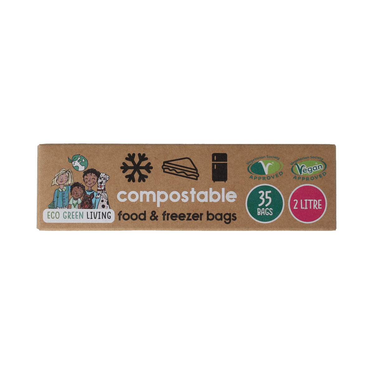 Eco Green Living Diepvrieszakken 2 liter 35.00 Stuks