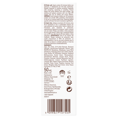 Hawaiian Tropic Mineral sunmilk face SPF30 50 Milliliter