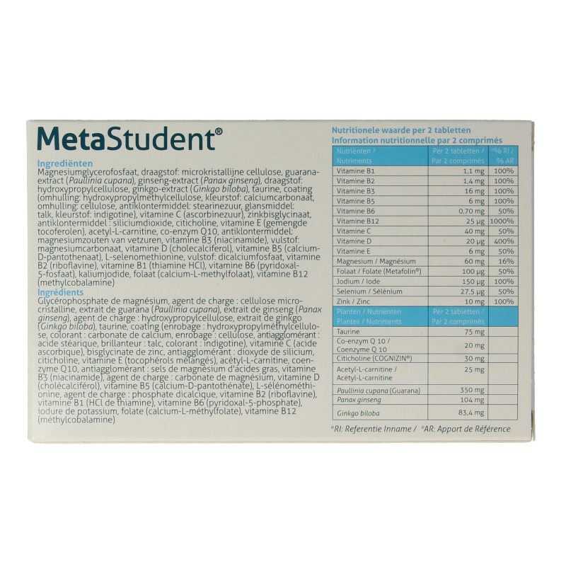 Metagenics Metastudent 60 Tabletten