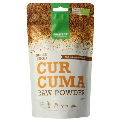 Purasana Curcuma poeder vegan bio 200 Gram
