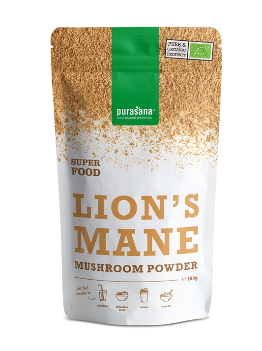 Purasana Lion's mane poeder bio 100.00 Gram