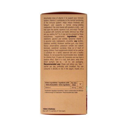 Purasana Vitamin C liquid gelstick 10ml 15.00 Stuks