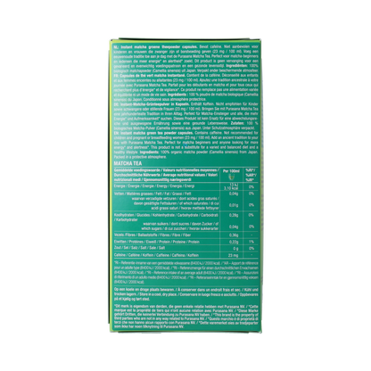 Purasana Instant Matcha Thee Capsules 16x1g bio  16.00 Capsules