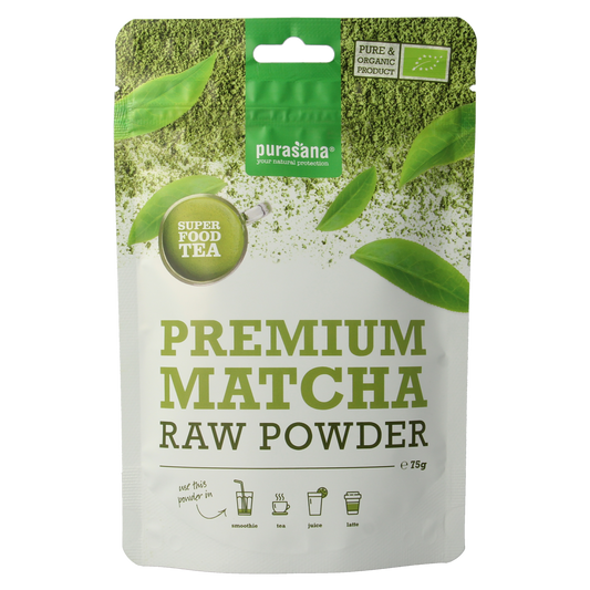 Purasana Matcha premium poeder vegan bio 75.00 Gram