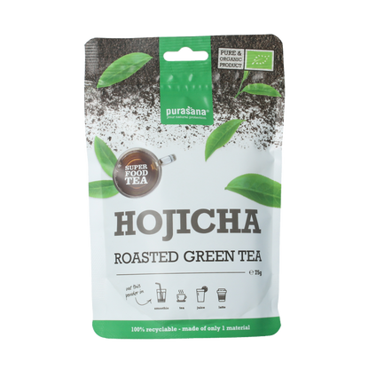 Purasana Hojicha thee poeder vegan bio 75 Gram