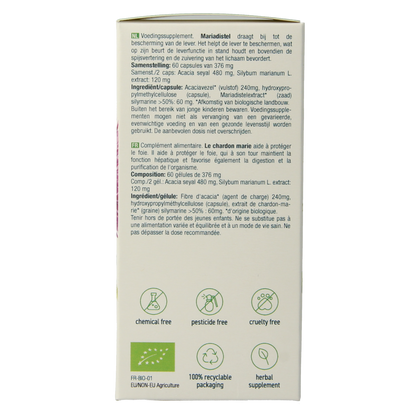 Purasana Mariadistel vegan bio 60.00 Vegetarische capsules