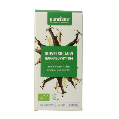 Purasana Duivelsklauw vegan bio 120 Vegetarische capsules