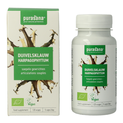 Purasana Duivelsklauw vegan bio 120 Vegetarische capsules
