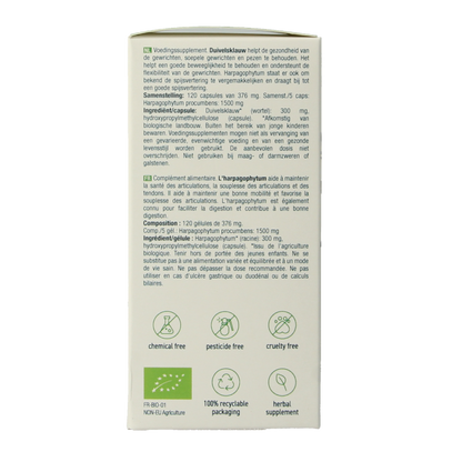 Purasana Duivelsklauw vegan bio 120 Vegetarische capsules