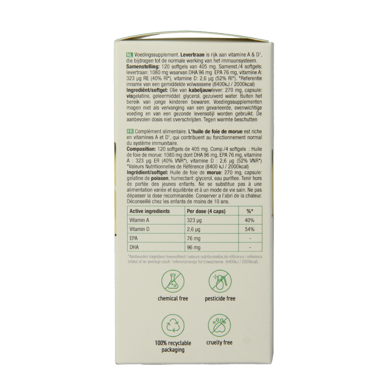 Purasana Levertraan 120 Softgels