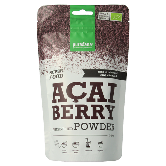 Purasana Acai bessen poeder vegan bio 100 Gram
