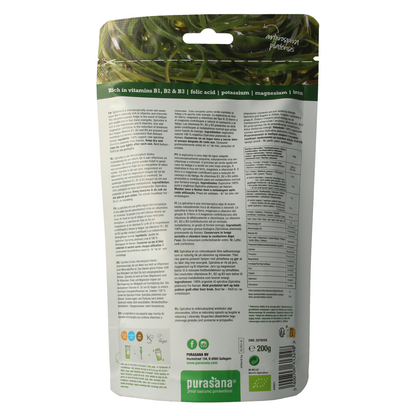 Purasana Spirulina poeder vegan bio 200.00 Gram