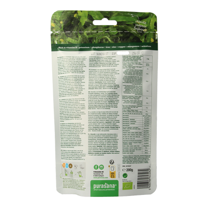Purasana Chlorella poeder vegan bio 200 Gram