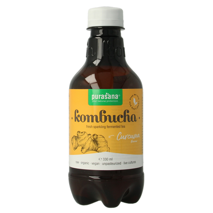 Purasana Kombucha curcuma vegan bio 330 Milliliter