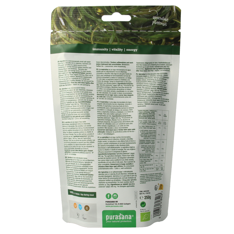 Purasana Spirulina 500mg bio 500 Tabletten