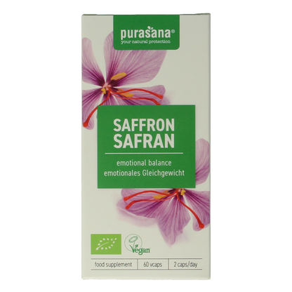 Purasana Saffraan vegan bio 60.00 Vegetarische capsules