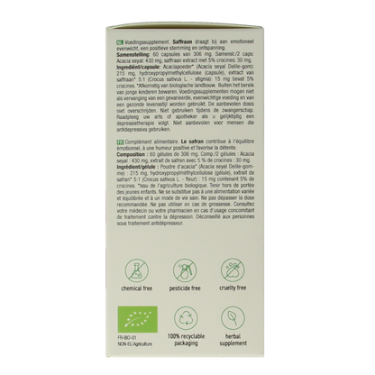 Purasana Saffraan vegan bio 60.00 Vegetarische capsules