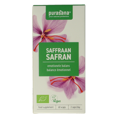 Purasana Saffraan vegan bio 60.00 Vegetarische capsules