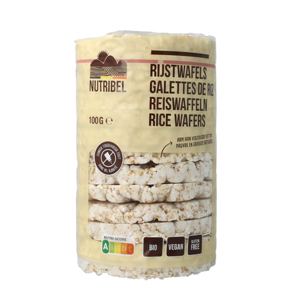 Nutribel Rijstwafels zonder zout glutenvrij bio 100.00 Gram