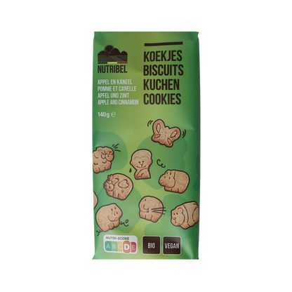 Nutribel Kinderkoekjes appel kaneel bio 140 Gram