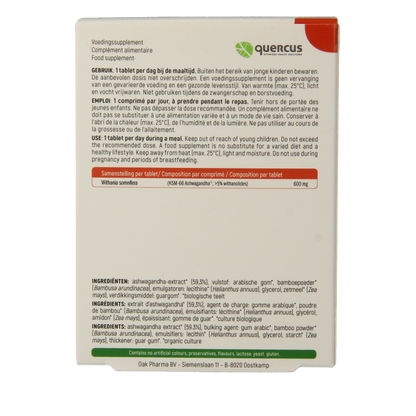 Quercus Ashwagandha bio 60 Tabletten