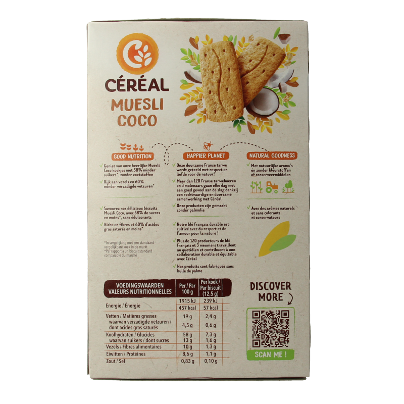 Cereal Koekjes muesli/cocos 200 Gram