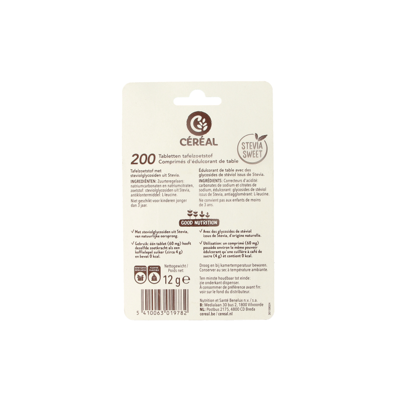 Cereal Stevia sweet 200 Tabletten