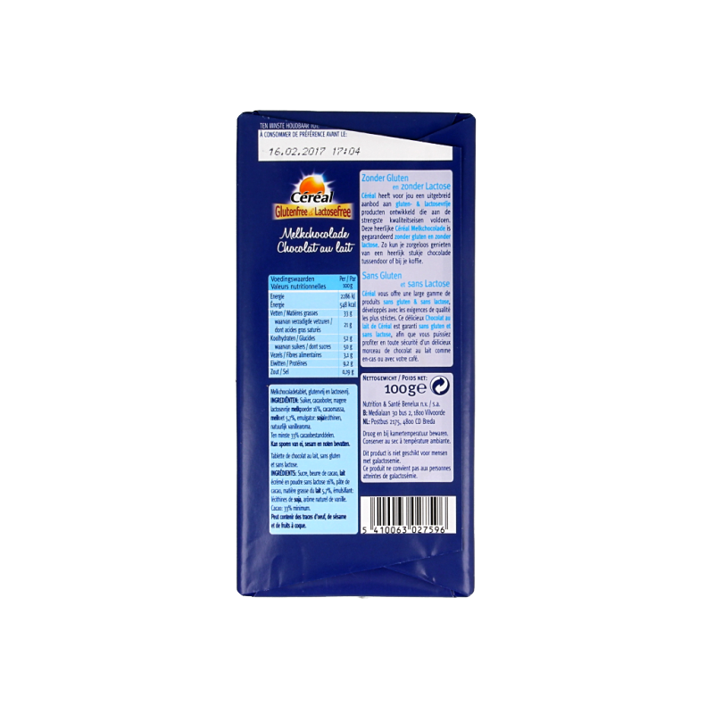 Cereal Melkchocolade glutenvrij 100 Gram