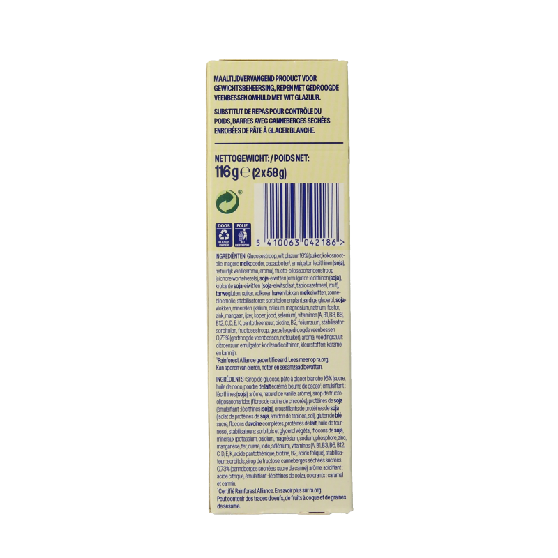 WeCare Meal replacement bars cranberry cheesecake 116 Gram