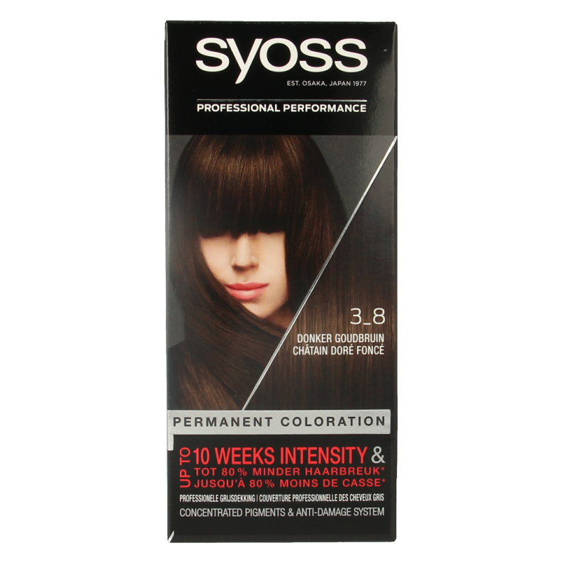 Syoss Color baseline 3-8 donker goudbruin haarverf  1 Set