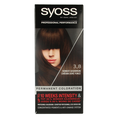 Syoss Color baseline 3-8 donker goudbruin haarverf  1 Set