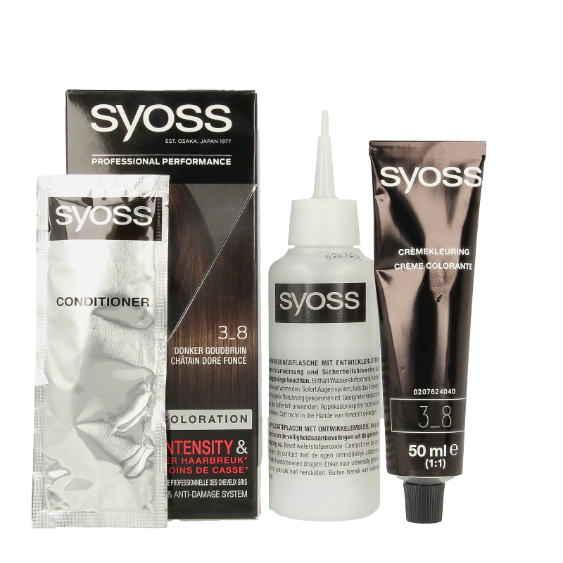 Syoss Color baseline 3-8 donker goudbruin haarverf  1 Set