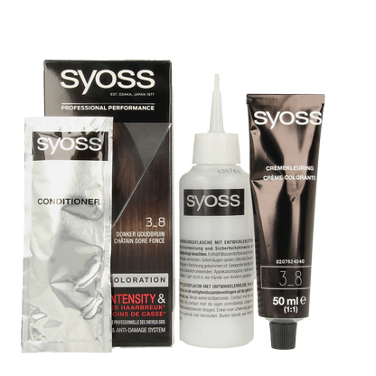 Syoss Color baseline 3-8 donker goudbruin haarverf  1 Set
