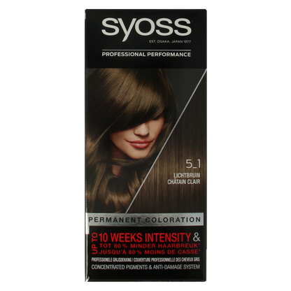 Syoss Color baseline 5-1 lichtbruin haarverf  1 Set