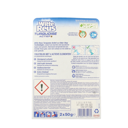 Witte Reus Toiletblok turquoise actief 2 Stuks