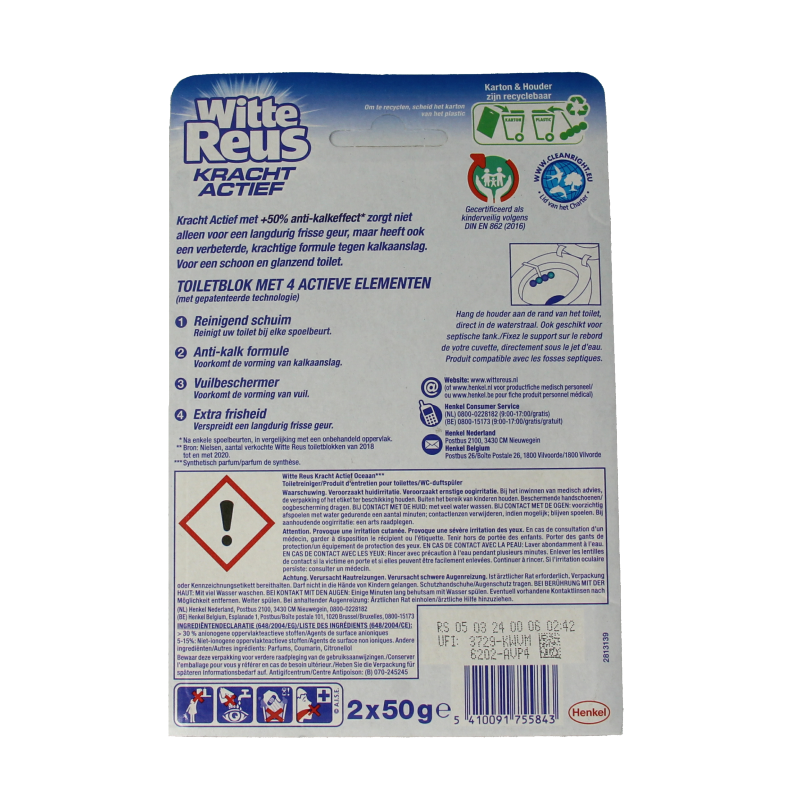 Witte Reus Toiletblok kracht actief oceaan boost 100 Gram