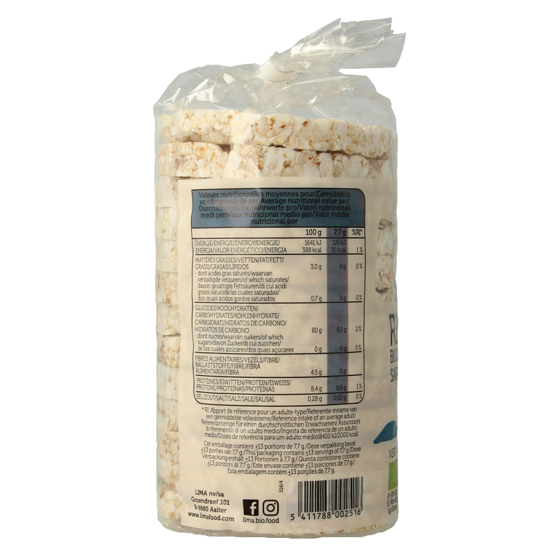 Lima Rijstwafels met boekweit bio 100 Gram