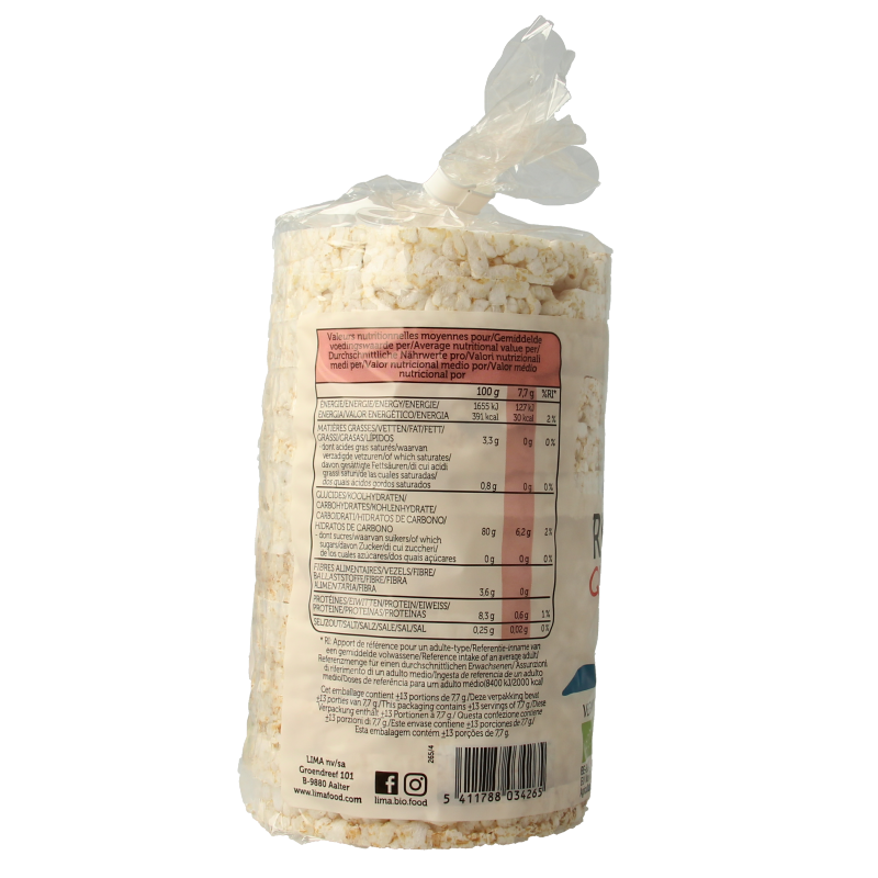 Lima Rijstwafels met quinoa bio 100 Gram