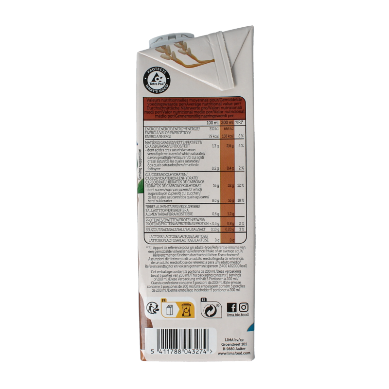 Lima Rice drink choco bio 1 Liter