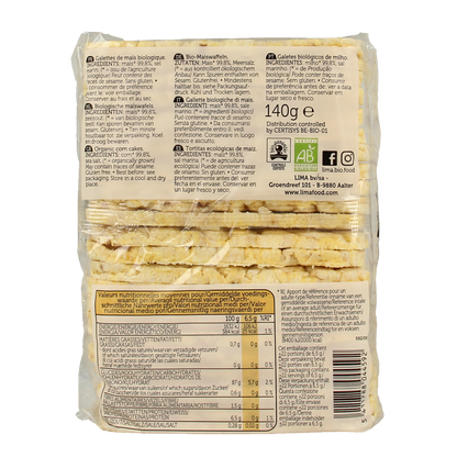 Lima Maiswafels dun rechthoek bio 140 Gram