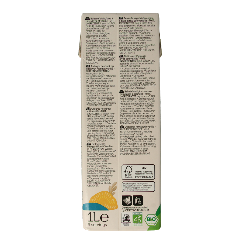 Lima Rice drink vanilla bio 1 Liter
