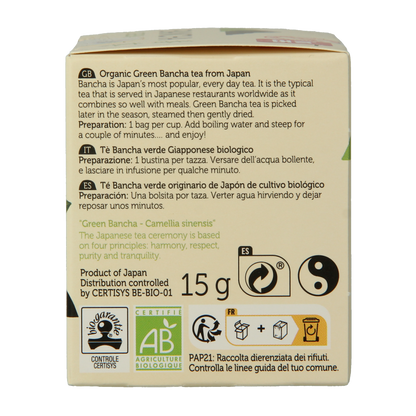 Lima Green bancha thee builtjes bio 10 Zakjes