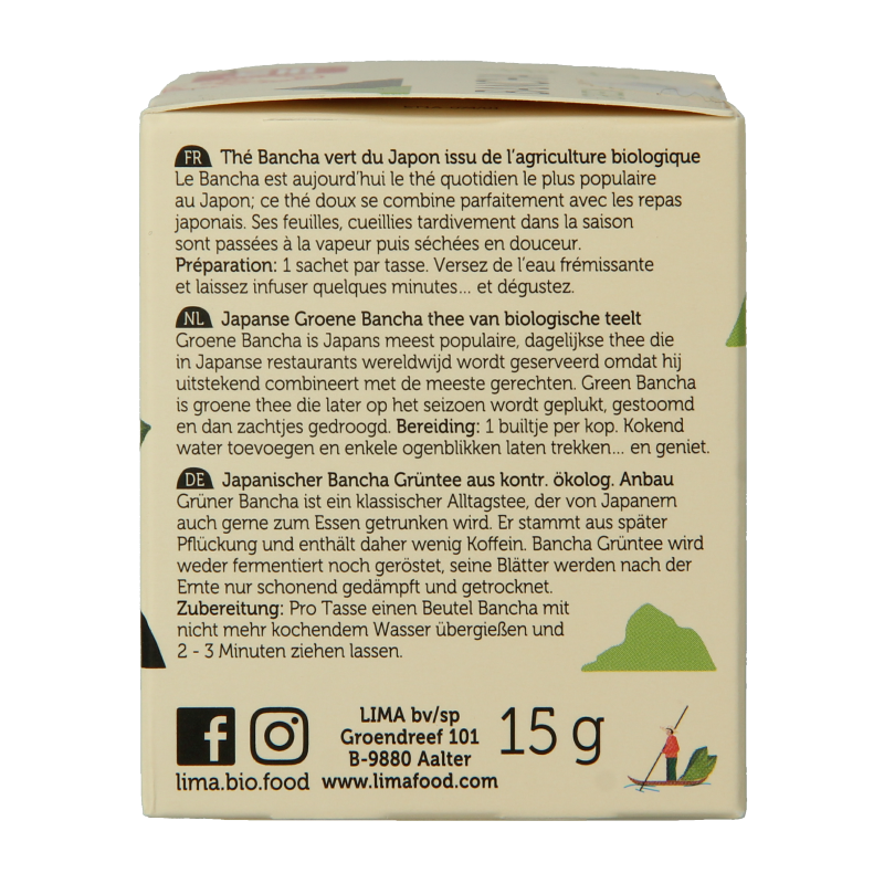 Lima Green bancha thee builtjes bio 10 Zakjes