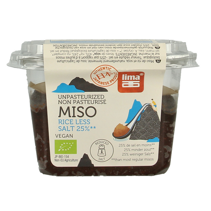 Lima Brown rice ongepasteuriseerd 25% minder zout bio 300 Gram