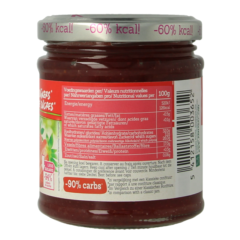 Damhert Confituur aardbei low carb 210 Gram