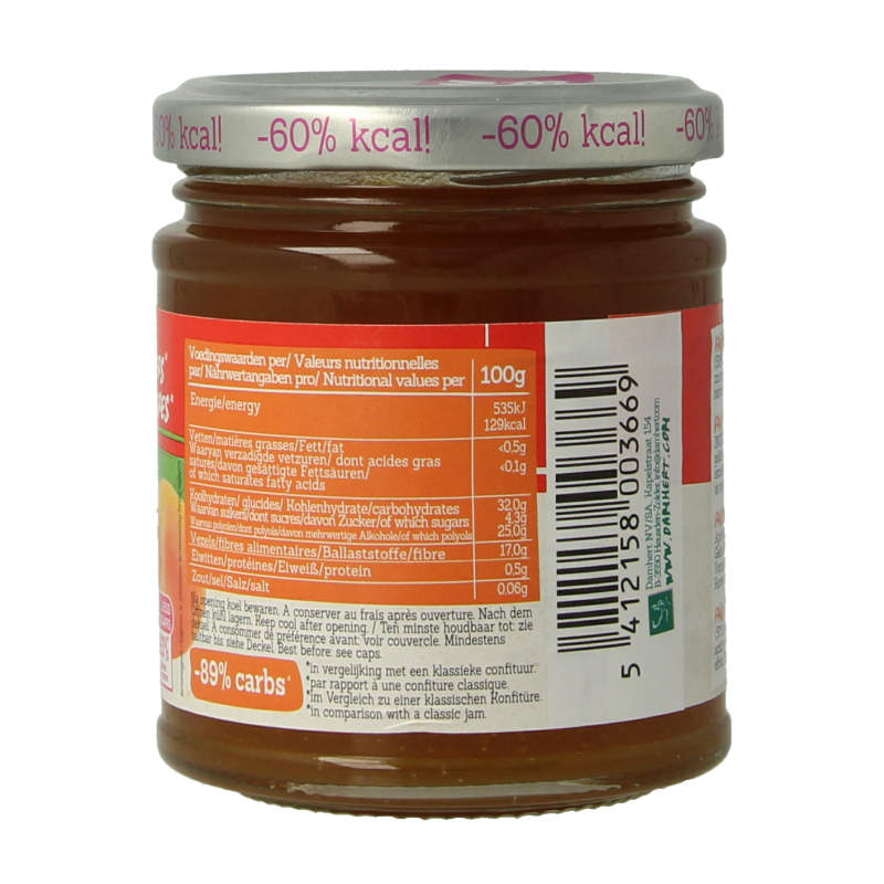 Damhert Confituur abrikoos low carb 210 Gram