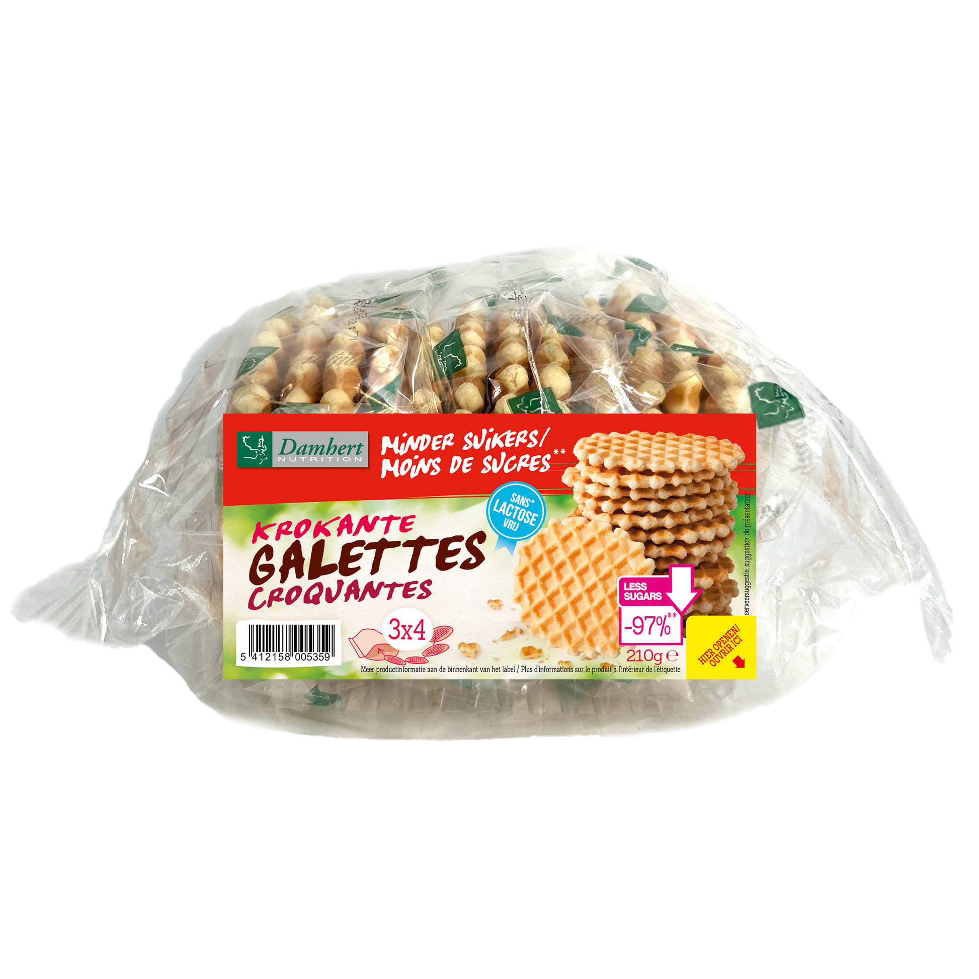 Damhert Krokante galetten lactosevrij 210.00 Gram