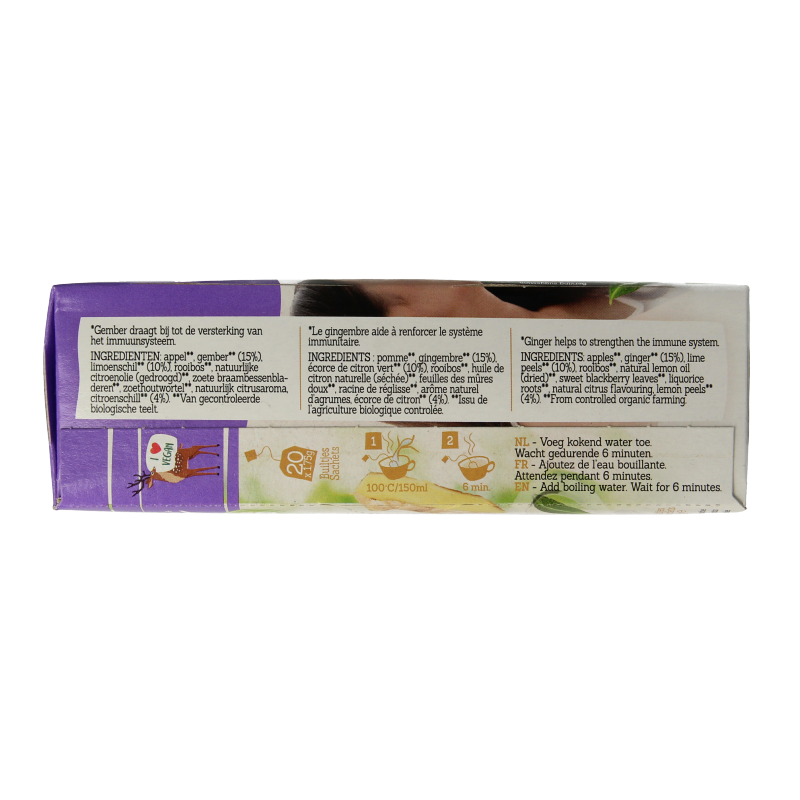 Damhert Tea time gember limoenthee bio 20 Zakjes