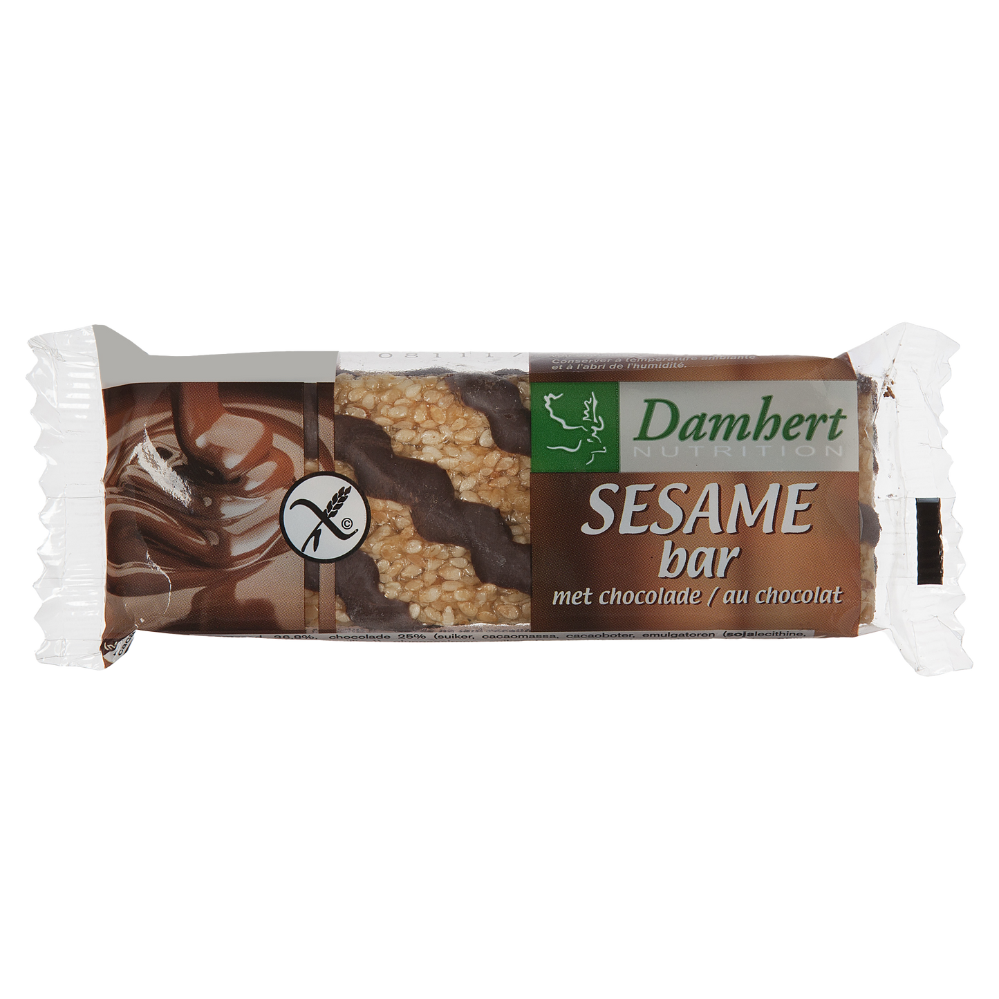 Damhert Sesambar chocolade glutenvrij 45.00 Gram